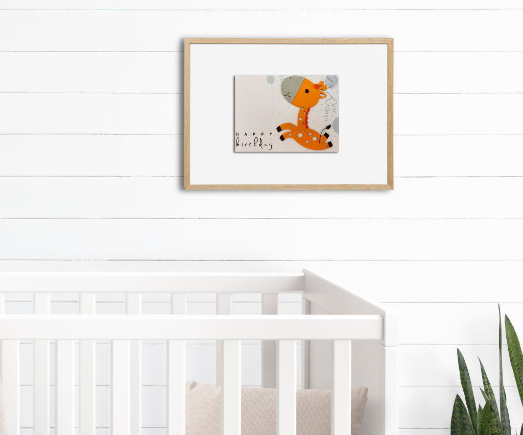 Cute Giraffe Handmade Birthday Card |3D Keepsake Greeting Card for Kids