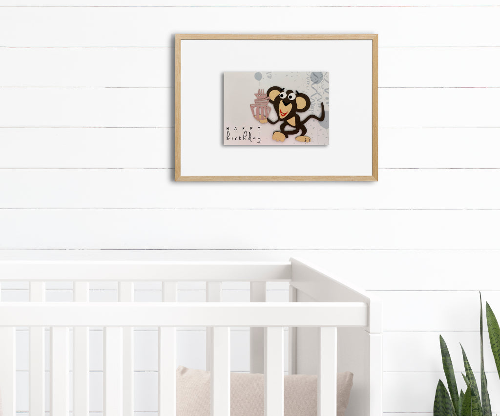 Monkey Handmade Birthday Card |3D Keepsake Greeting Card for Kids