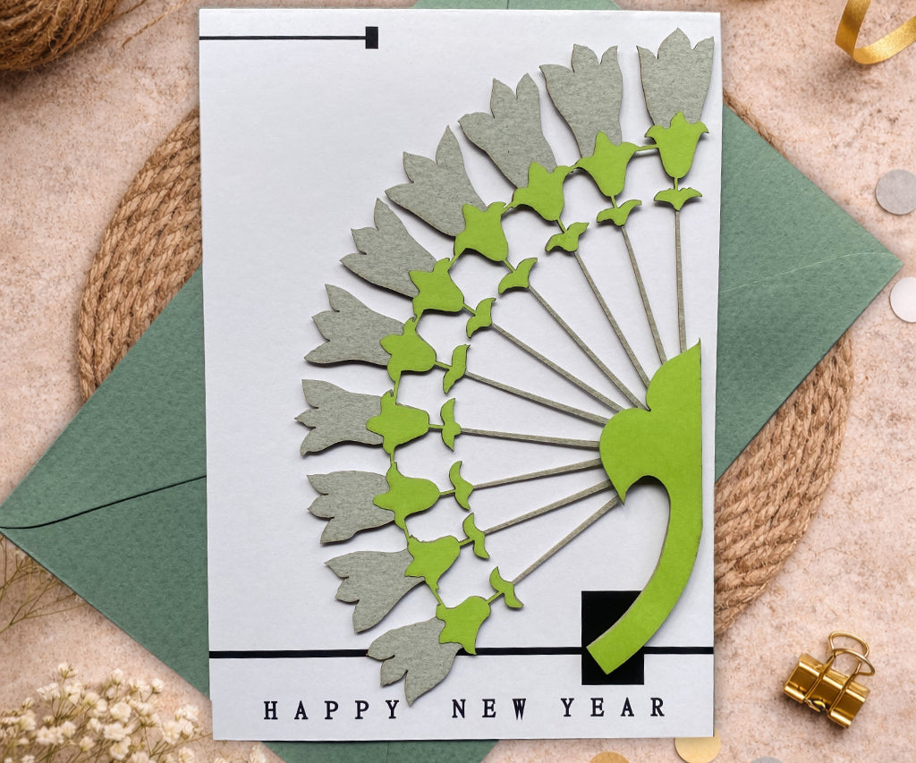 Handmade New Year Keepsake Card | Jasmine Flower Design