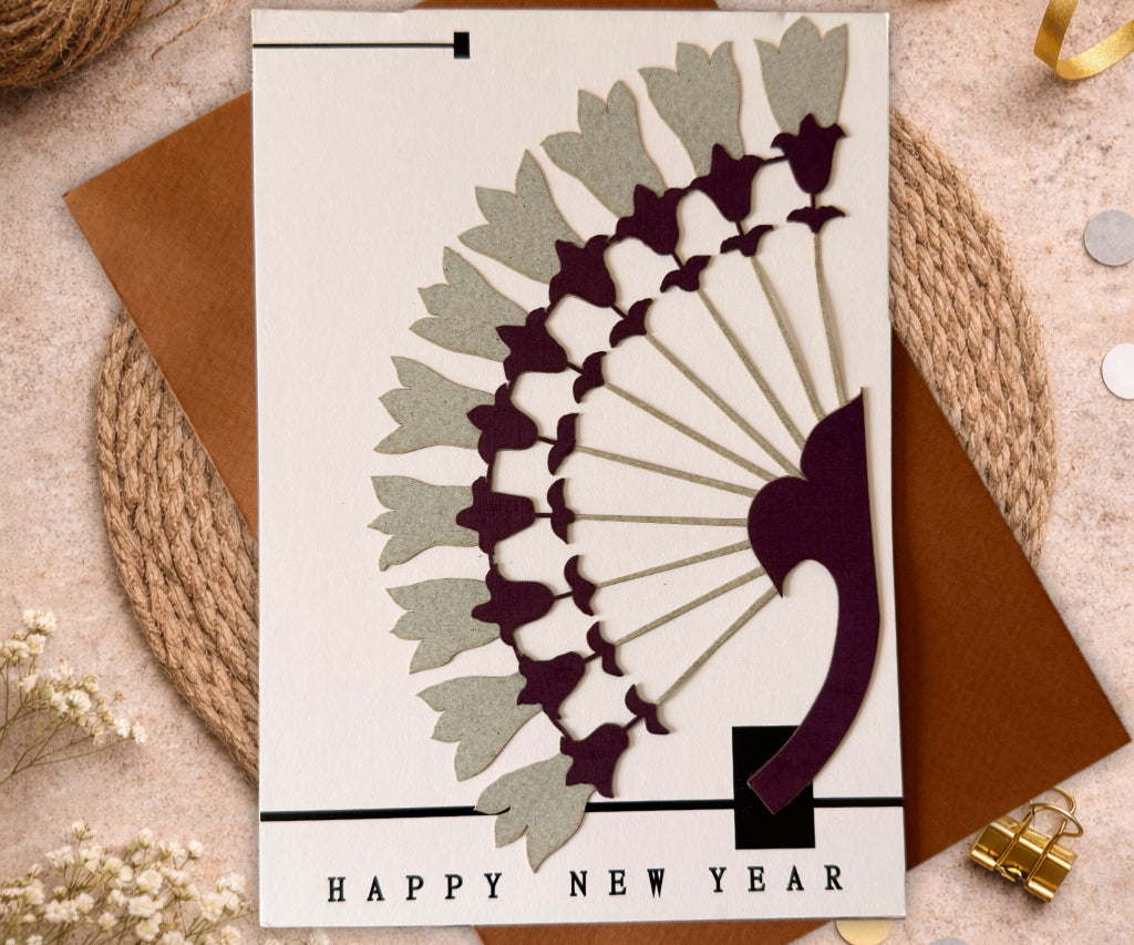 Handmade New Year Keepsake Card | Jasmine Flower Design