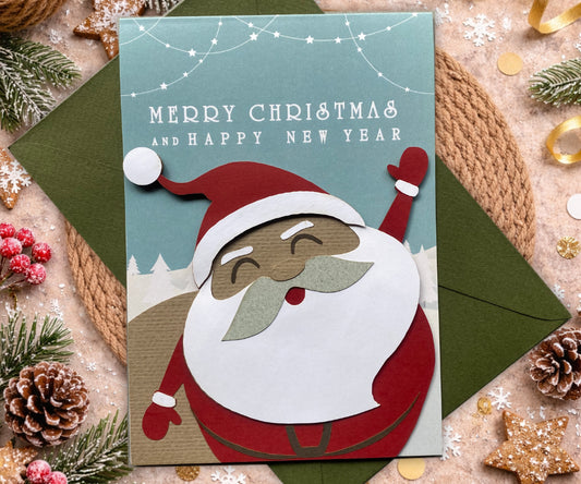 Santa Handmade Christmas Card |3D Keepsake Greeting Card